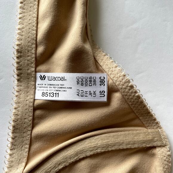 Wacoal Bra Womens 38C Beige Soft Embrace Front Close Underwire Unpadded NWOT - Picture 3 of 5